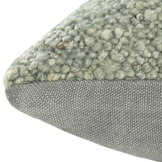 24" Green Wool Throw Pillow Cover