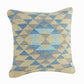18" Yellow Blue And Gray Geometric Cotton Throw Pillow Cover
