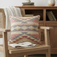 18" Pink And Gray Geometric Cotton Throw Pillow Cover