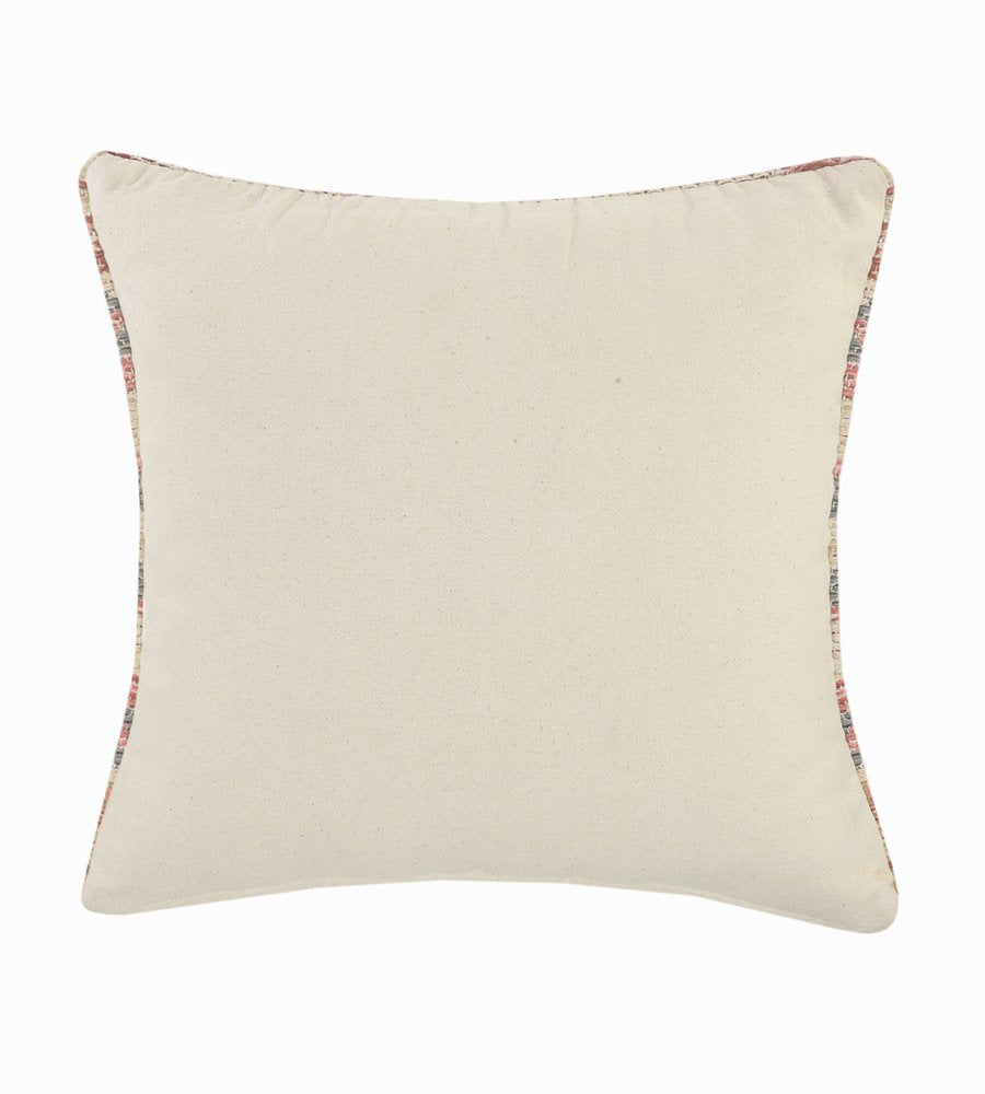 18" Pink And Gray Geometric Cotton Throw Pillow Cover