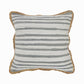 18" Gray And Off White Striped Cotton Blend Throw Pillow Cover