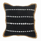 18" Black And Off White Striped Cotton Blend Throw Pillow Cover