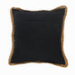 18" Black And White Beach Striped Cotton Blend Throw Pillow Cover with Embroidery And Texture