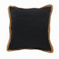 18" Black And White Beach Striped Cotton Blend Throw Pillow Cover with Embroidery And Texture