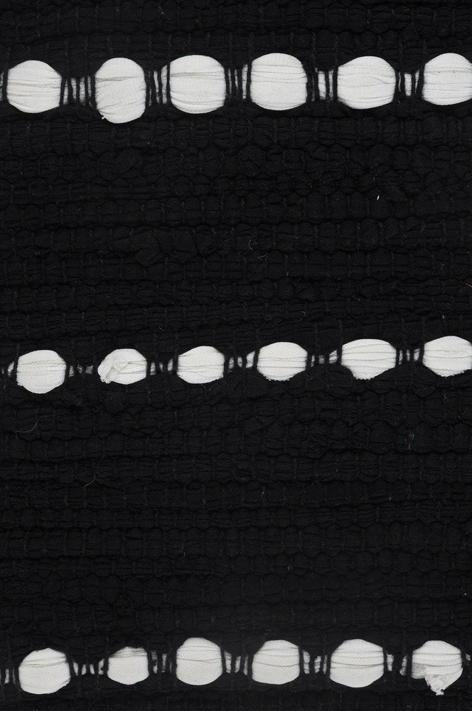 18" Black And White Beach Striped Cotton Blend Throw Pillow Cover with Embroidery And Texture