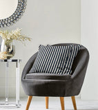 Set of Two 22" Blue And White Striped Cotton Throw Pillow Covers