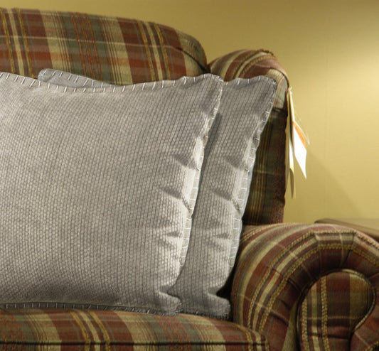 Set of Two 22" Gray Cotton Throw Pillow Covers