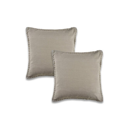 Set of Two 22" X 22" Gray Lumbar Cotton Throw Pillow Covers