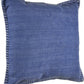 Set of Two 22" Blue Cotton Throw Pillow Covers