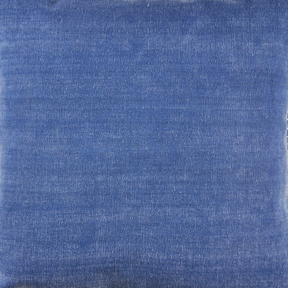 Set of Two 22" Blue Cotton Throw Pillow Covers