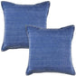Set of Two 22" X 22" Blue Lumbar Cotton Throw Pillow Covers