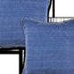 Set of Two 22" Blue Cotton Throw Pillow Covers
