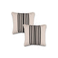 Set of Two 22" White And Black Striped Cotton Throw Pillow Covers