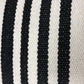 Set of Two 22" X 22" White And Black Lumbar Striped Cotton Throw Pillow Covers