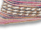 Set of Two 18" X 18" Pink And Ivory Lumbar Striped Cotton Blend Throw Pillow Covers with Texture