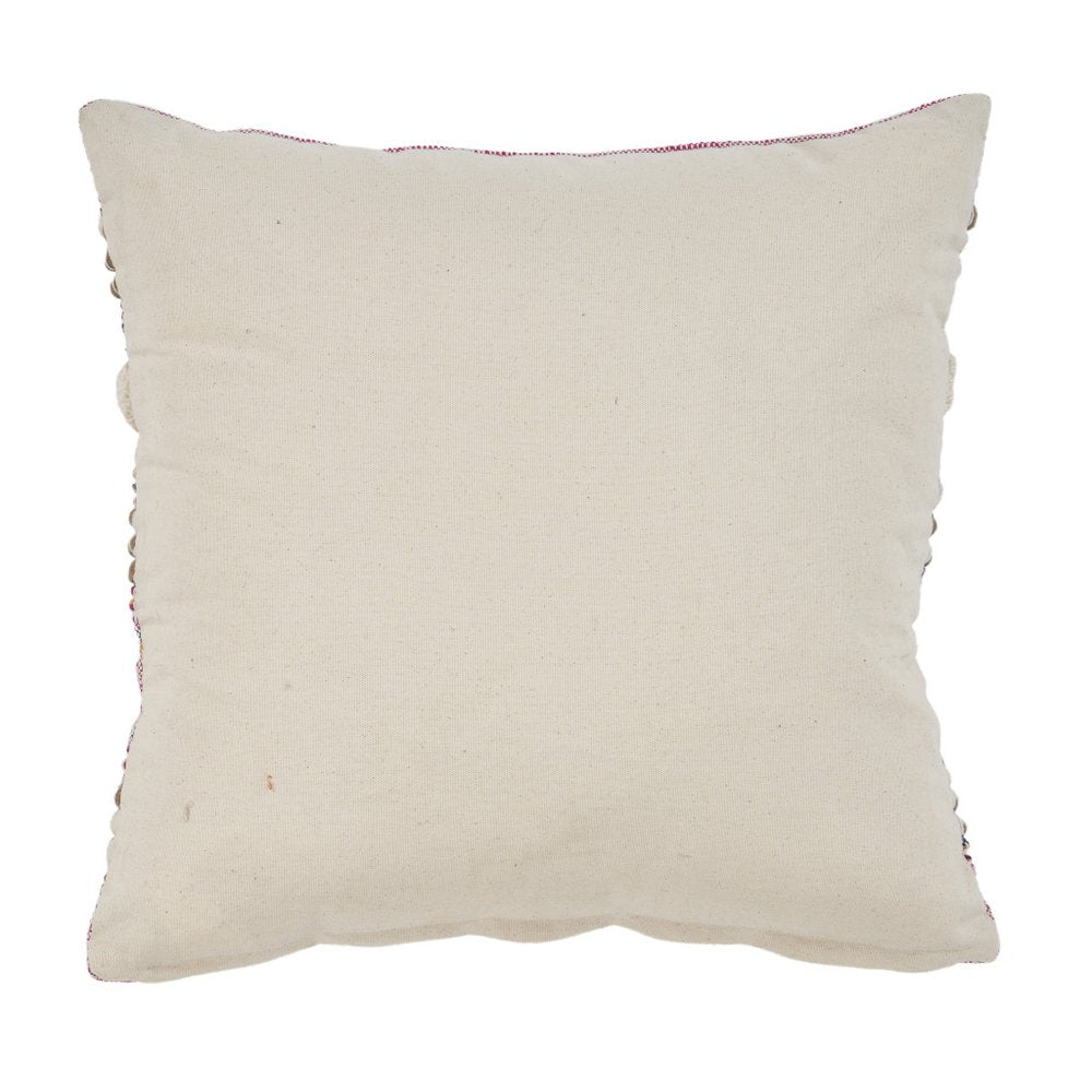 Set of Two 18" X 18" Pink And Ivory Lumbar Striped Cotton Blend Throw Pillow Covers with Texture