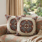 Set of Two 18" X 18" Brown Beige And Orange Lumbar Southwestern Cotton Throw Pillow Covers