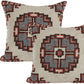 Set of Two 18" Brown And Beige Geometric Cotton Throw Pillow Covers