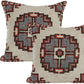 Set of Two 18" X 18" Brown Beige And Orange Lumbar Southwestern Cotton Throw Pillow Covers