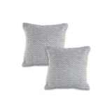 Set of Two 18" X 18" Gray And White Lumbar Geometric Cotton Throw Pillow Covers