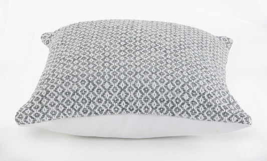 Set of Two 18" X 18" Gray And White Lumbar Geometric Cotton Throw Pillow Covers