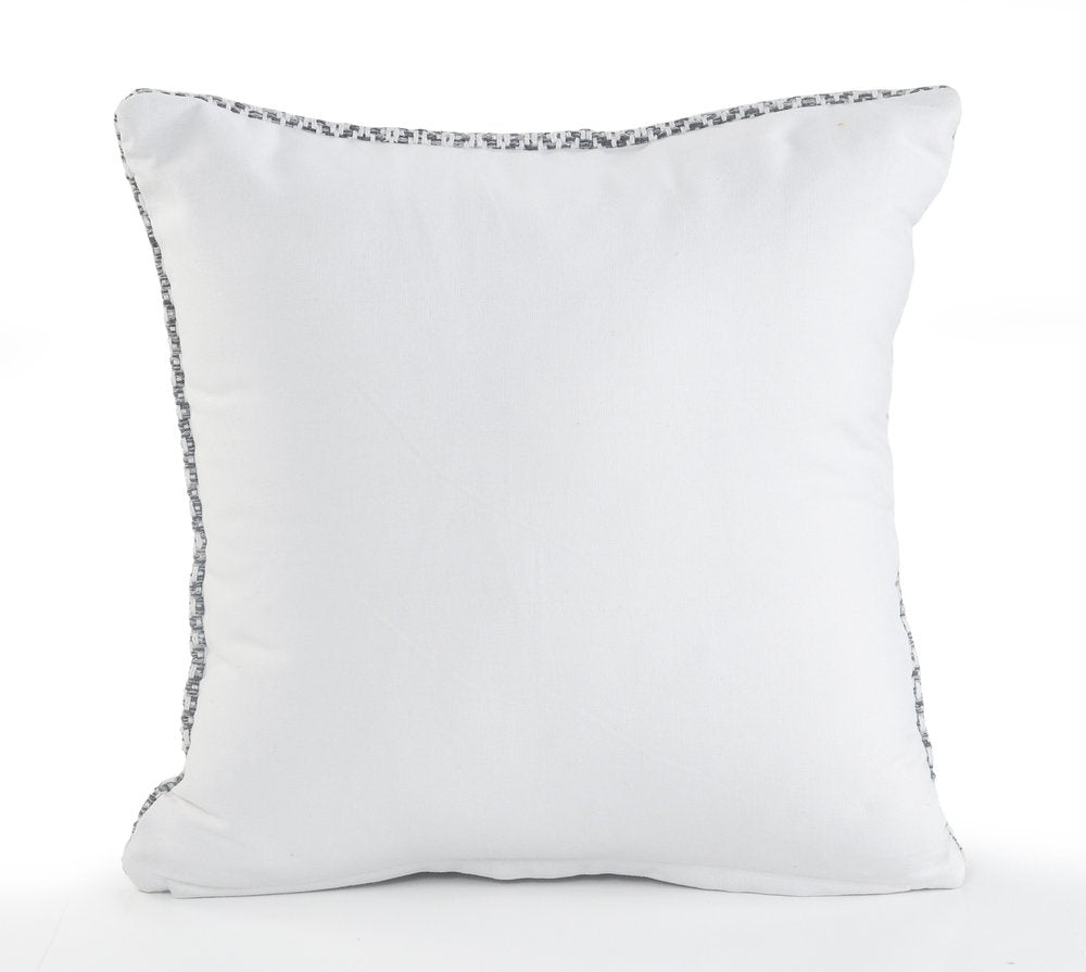 Set of Two 18" Gray And White Geometric Cotton Throw Pillow Covers
