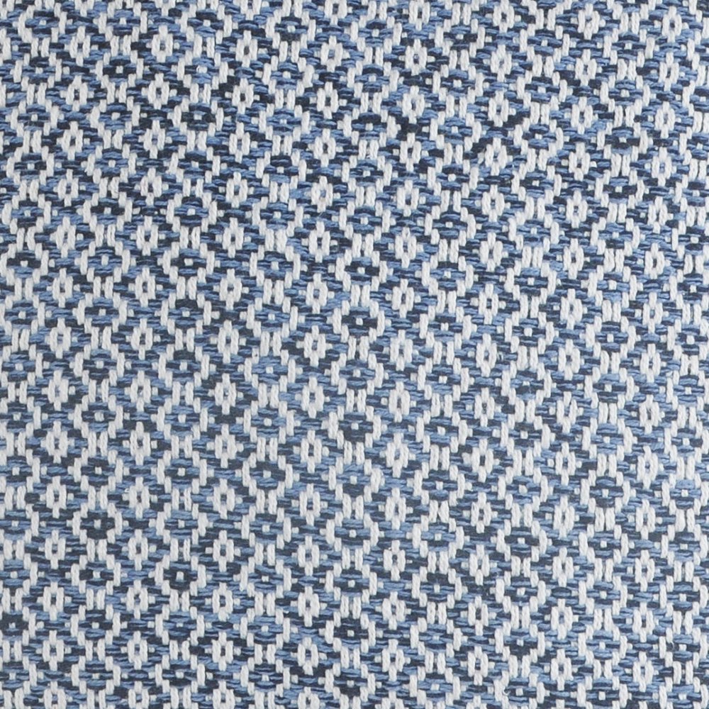 Set of Two 18" Navy Blue And White Geometric Cotton Throw Pillow Covers