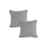 Set of Two 18" X 18" Black And White Lumbar Geometric Cotton Throw Pillow Covers