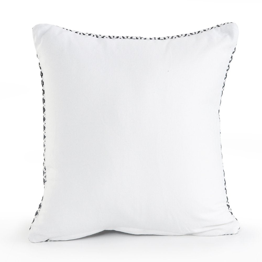 Set of Two 18" Black And White Geometric Cotton Throw Pillow Covers