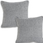 Set of Two 18" Black And White Geometric Cotton Throw Pillow Covers