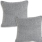 Set of Two 18" X 18" Black And White Lumbar Geometric Cotton Throw Pillow Covers