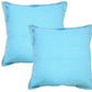 Set of Two 20" Blue Cotton Throw Pillow Covers