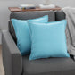 Set of Two 20" X 20" Blue Lumbar Cotton Throw Pillow Covers