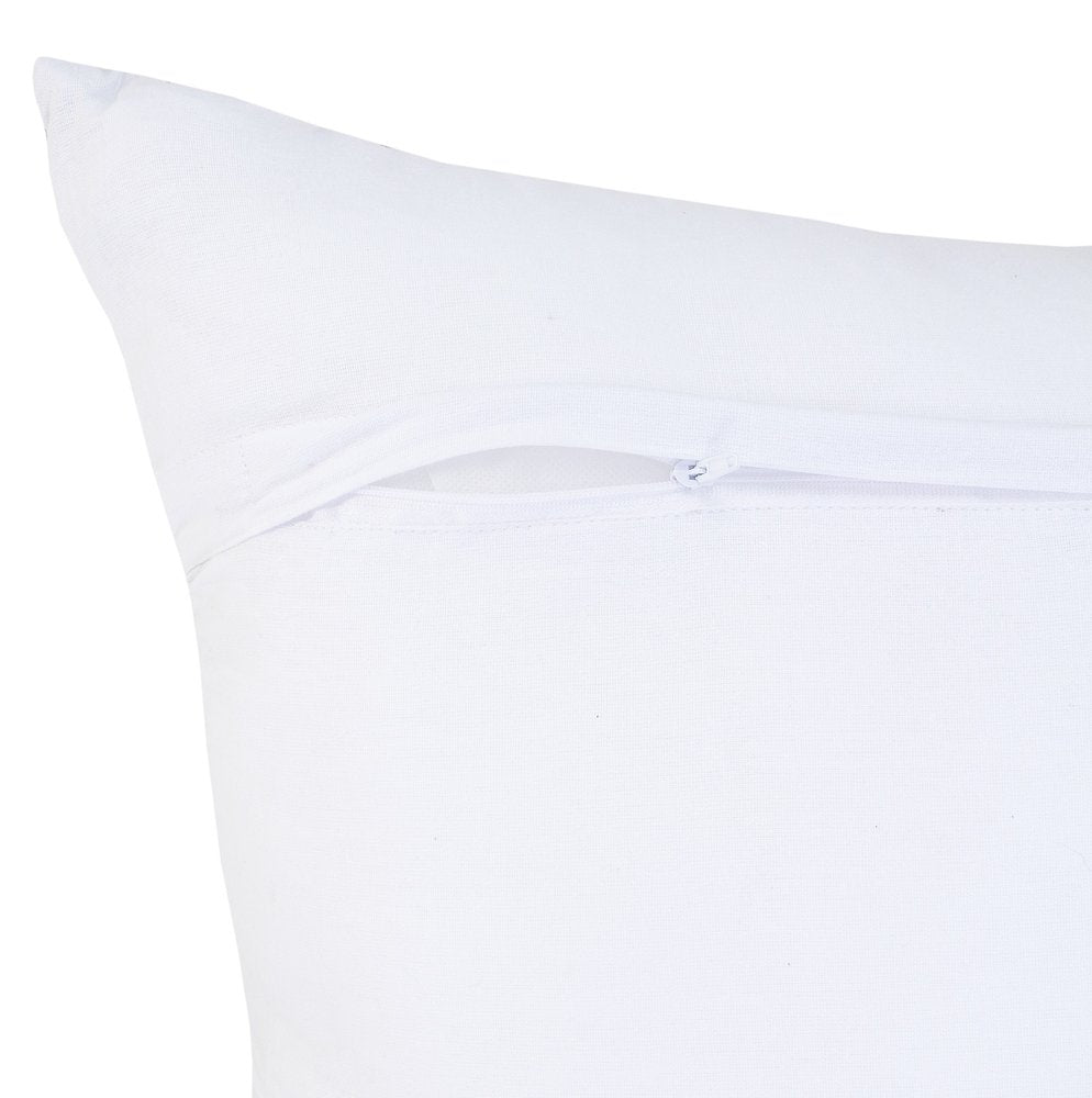 Set of Four 18" Yellow And Blue Chevron Cotton Throw Pillow Covers