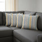 Set of Four 18" Yellow And Blue Chevron Cotton Throw Pillow Covers