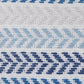 Set of Four 18" X 18" Blue And Beige Lumbar Beach Chevron Cotton Throw Pillow Covers
