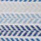 Set of Four 18" Blue And Beige Chevron Cotton Throw Pillow Covers