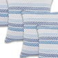 Set of Four 18" X 18" Blue And Beige Lumbar Beach Chevron Cotton Throw Pillow Covers