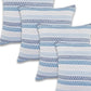 Set of Four 18" Blue And Beige Chevron Cotton Throw Pillow Covers