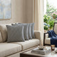 Set of Four 22" Blue And White Striped Cotton Throw Pillow Covers