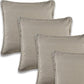 Set of Four 22" Gray Cotton Throw Pillow Covers