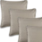Set of Four 22" Gray Cotton Throw Pillow Covers