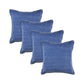 Set of Four 22" X 22" Blue Lumbar Cotton Throw Pillow Covers