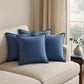 Set of Four 22" X 22" Blue Lumbar Cotton Throw Pillow Covers