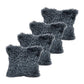 Set of Four 18" X 18" Blue Lumbar Polyester Blend Throw Pillow Covers