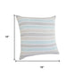 Set of Four 18" X 18" Gray And Blue Lumbar Beach Chevron Cotton Throw Pillow Covers