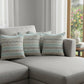 Set of Four 18" X 18" Gray And Blue Lumbar Beach Chevron Cotton Throw Pillow Covers