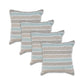 Set of Four 18" Gray And Blue Chevron Cotton Throw Pillow Covers