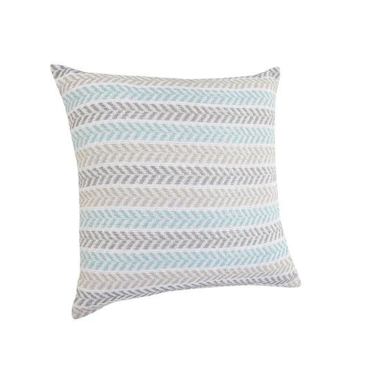 Set of Four 18" Gray And Blue Chevron Cotton Throw Pillow Covers