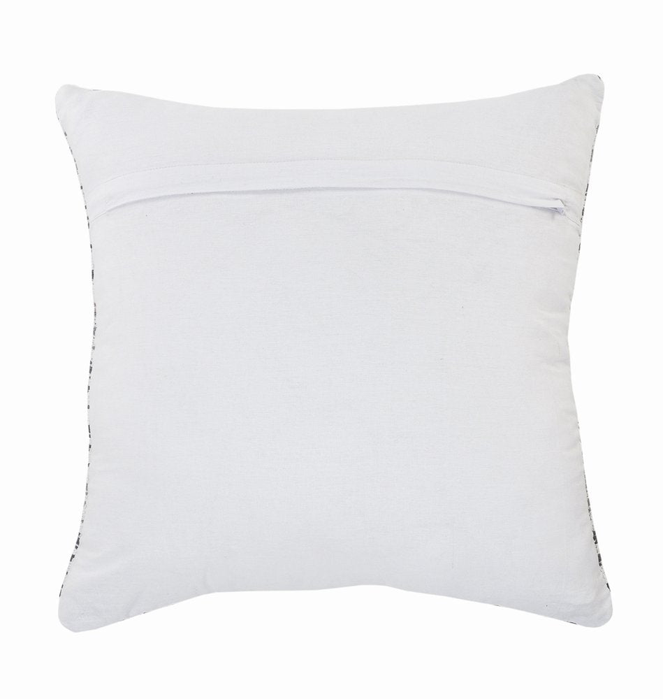 Set of Four 18" Gray And Blue Chevron Cotton Throw Pillow Covers